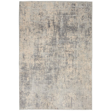 Rustic Textures RUS01 Modern Abstract Distressed Shimmer Carved Hi-Low Textured Durable Polyblend Short-Pile Ivory/Silver/Beige Rug-Nourison-Rug Love - The Most Loved Rug Store